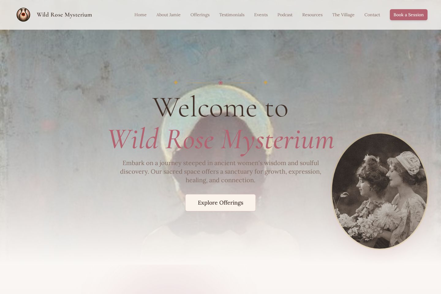 Wild Rose Mysterium website preview