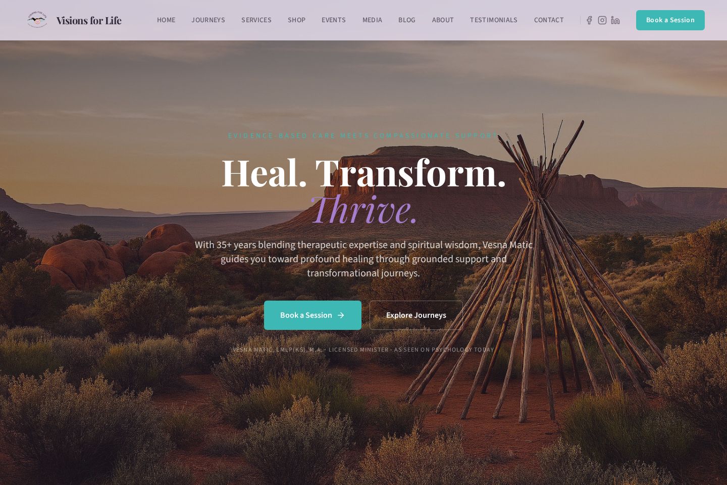 Visions for Life website preview