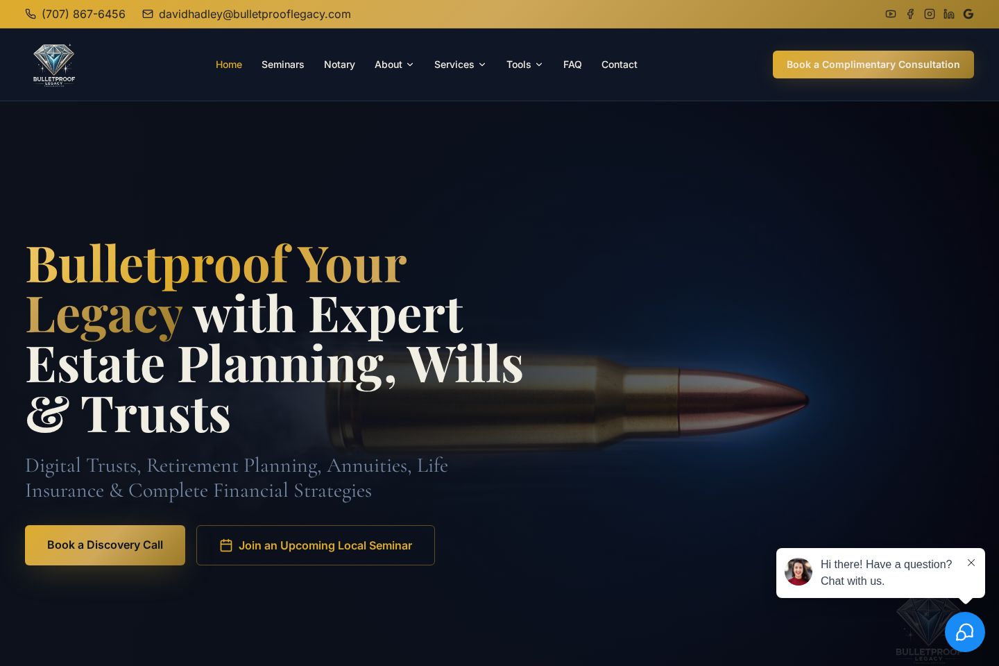 Bulletproof Legacy website preview